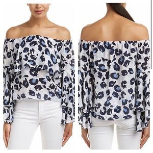 NWT Parker blue monet off shoulder top XS